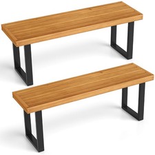 2PCS 48" Acacia Wood Bench for