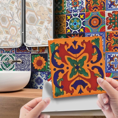 24pcs moroccan style tile wall - 24pcs,