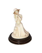 LEONARDO Annie Rowe Lady Figurine Sculpture On Wooden Base 7.5"