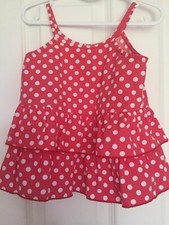Darcy Brown red  Frill spotty top age 5
