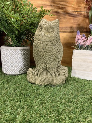Stone garden owl log - garden,