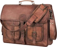 Full Grain Leather Messenger Bag Briefcase Laptop Travel Bag