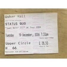 STATUS QUO EDINBURGH USHER HALL TICKET STUB - DEC 19 2006 UK