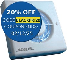 Manrose 100mm Standard Bathroom Extractor Fan With Adjustable Timer XF100T