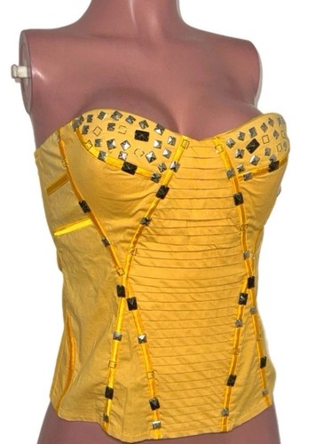 Y2k yellow studded - y2k, padded