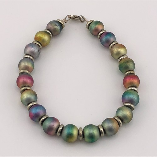 Iridescent bead bracelet - bead,