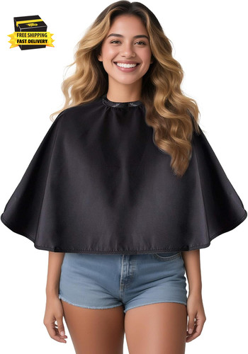 Black makeup cape - black, shorty