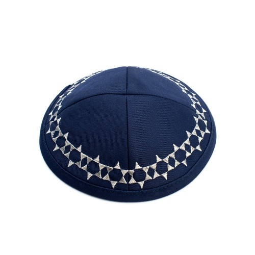 Cotton navy blue embroided - blue,