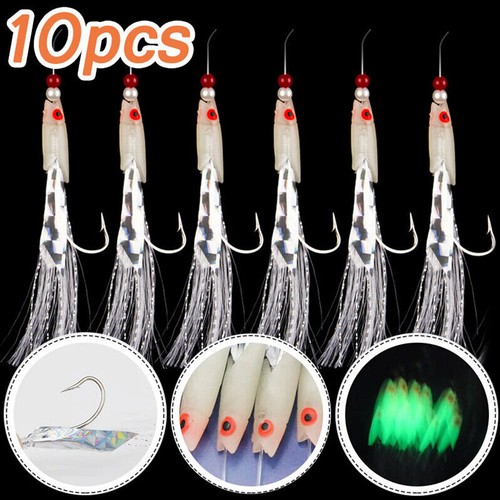 10pc luminous bait feathers - luminous,