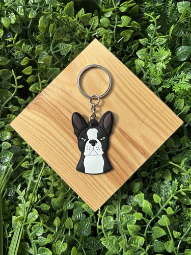Boston terrier pvc keyring - boston,