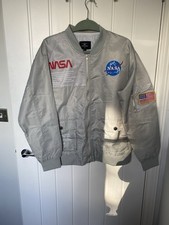 Asstseries Men's Grey NASA Bomber Jacket Size L