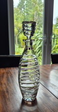 Stunning THOMAS WEBB Spiral Cut Crystal Glass Wine Decanter H. 33cm
