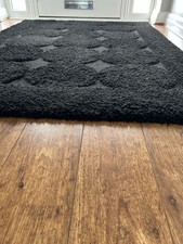 Black Dunelm Town & Country Rug. 160 X 120cm. Collection Bolton