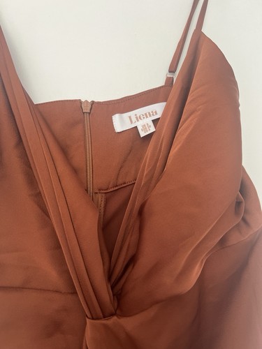 Liena brown neck - v-neck, maxi