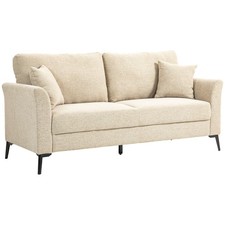 HOMCOM 3-Seater Linen Sofa, Beige  , Refurbished