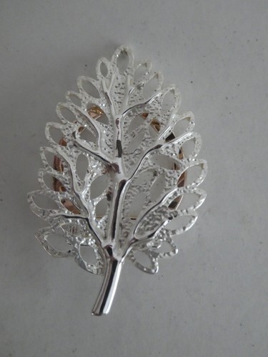 Vintage scarf clip - silver, tone