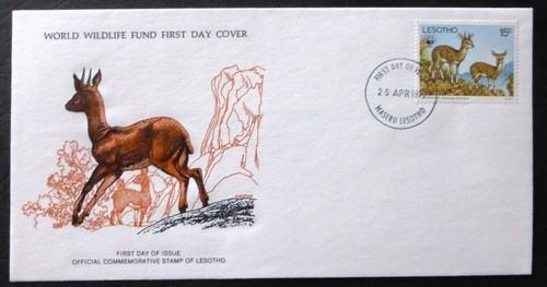 1977 lesotho wwf stamp - wwf, first