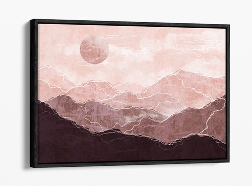 Pastel pink mountain landscape - pastel,
