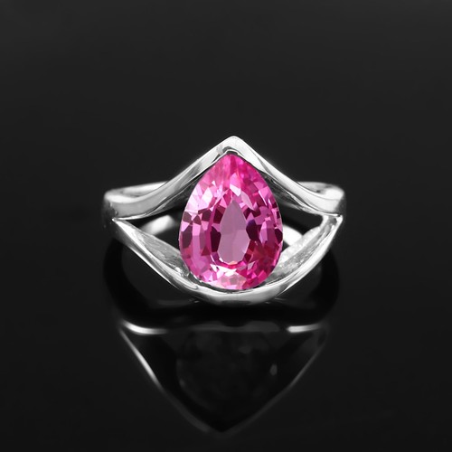 Pink sapphire ring - pink, 925
