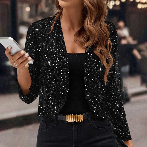 Womens sparkly open front - open,