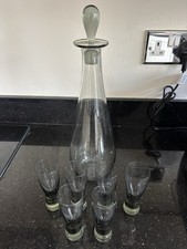 Holmegaard Per Lutken Teardrop Decanter and 6 Canada Glasses Set 1970s