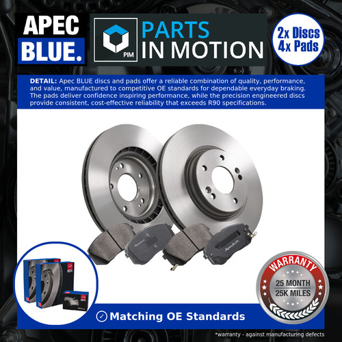 Vented brake discs and pads - 2x,