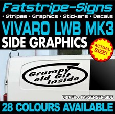 to fit VAUXHALL VIVARO MK3 LWB L2 GRUMPY GIT INSIDE GRAPHICS STICKERS CAMPER VAN