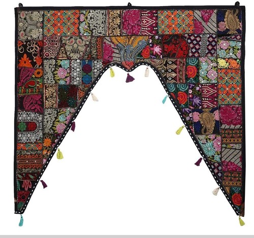 Embroidered patchwork valances - embroidered,