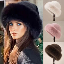 Women Russian Fluffy Faux Fur Headband Hat ladies Winter Ear Flap Ski Cap Warm