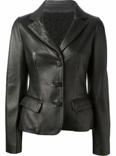 Women Leather Jacket Blazer