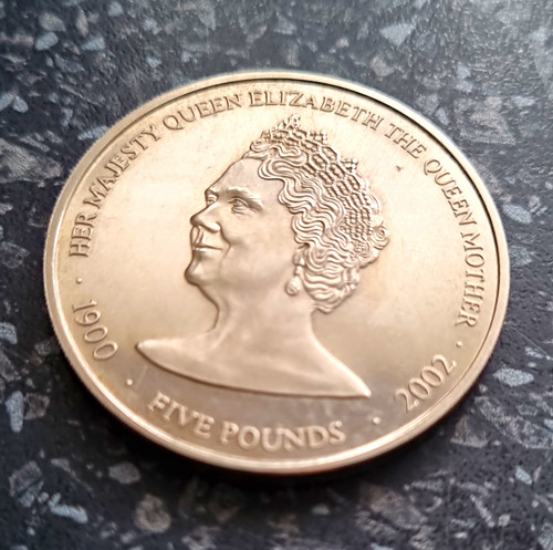 Guernsey five pounds coin - £5,