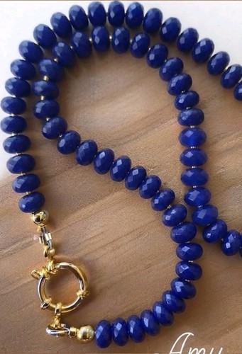Dark blue glass beaded - dark,