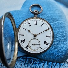 Victorian Sterling Silver Key - Wind Pocket Watch 1889 - 1890