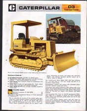 1974, Caterpillar "D3" Track-type Tractor Dozer Brochure Leaflet