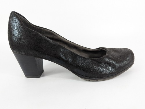 Jana softline black mid heel - jana,