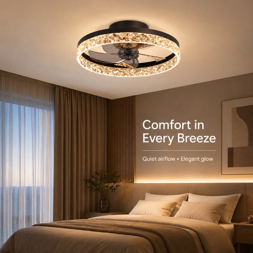 Led ceiling crystal fan - ceiling,
