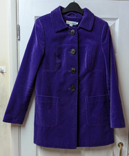 Boden Ladies Cotton Velvet Coat Purple Lined UK10R
