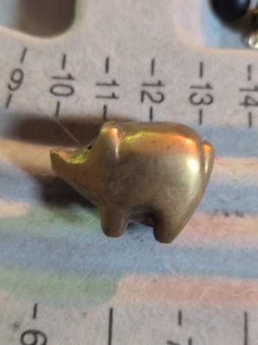Tiny brass hand crafted pig - tiny,