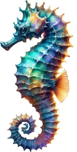 Watercolour seahorse wall art - wall,