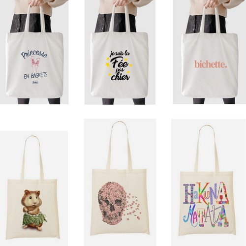 Customizable tote bag printed - tote,