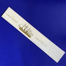 S.S. Great Britain, Bristol White & Gold Leather Bookmark 9” Isambard Brunel