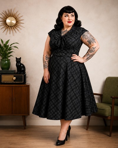 Plus size 50s dress - size, grey