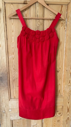 Reiss stunning red shift dress - red,