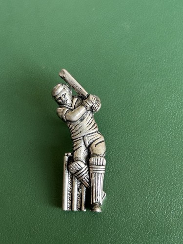 Signed cricket batsman pewter - signed,