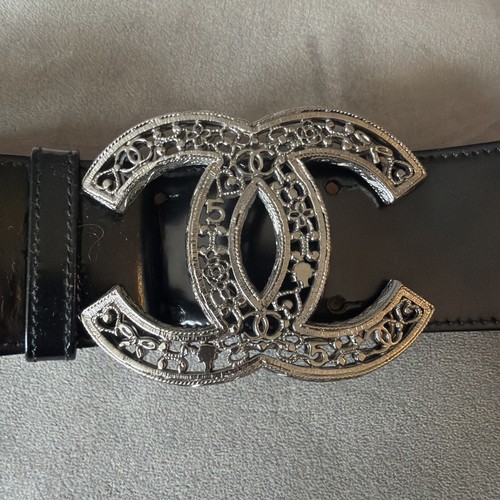 Chanel leather logo belt - ,