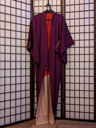 Vintage japanese purple silk - purple,