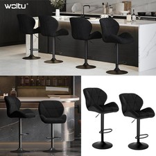 2x Adjustable Breakfast Bar Stools Swivel Gas Lift Chair Kitchen Island Counter