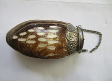 Vintage Shell Hinged Purse Trinket Box Pill Box