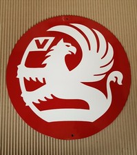 VAUXHALL LOGO METAL SIGN, 14"  ROUND MAN CAVE/ GARAGE/SHED.