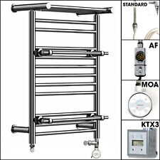 Dual Fuel Heated Towel Radiator Chrome 490x680mm | Shelf + Kit & Valves Included
